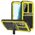 Samsung Galaxy S25+ R-Just Custodia Premium con Kickstand e protezione dello schermo in vetro temperato - Giallo