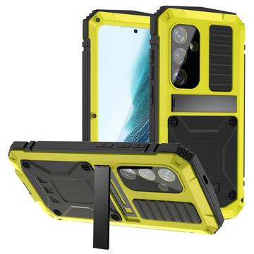 Samsung Galaxy S25+ R-Just Custodia Premium con Kickstand e protezione dello schermo in vetro temperato - Giallo