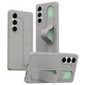 Custodia ibrida Smart Samsung Galaxy S25+ con impugnatura in piedi - Grigio titanio