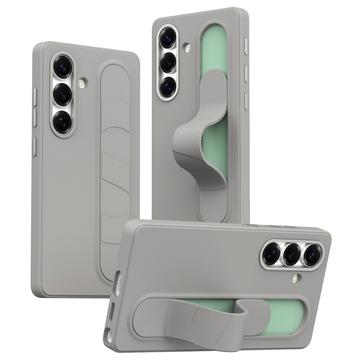 Custodia ibrida Smart Samsung Galaxy S25+ con impugnatura in piedi - Grigio titanio