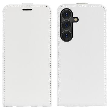 Custodia Flip Verticale con Slot per Schede per Samsung Galaxy S25+ - Bianca