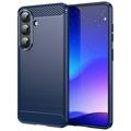 Custodia in TPU spazzolato per Samsung Galaxy S26 - Fibra di Carbonio - Blu