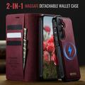 Custodia a portafoglio staccabile 2 in 1 Samsung Galaxy S26 Caseme C49 - Compatibile con MagSafe, RFID - Rossa