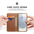 Custodia in Pelle a Portafoglio Samsung Galaxy S26 Dux Ducis Hivo - Marrone