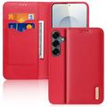 Custodia in Pelle a Portafoglio Dux Ducis Hivo per Samsung Galaxy S26 - Rossa