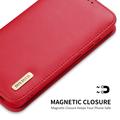 Custodia in Pelle a Portafoglio Dux Ducis Hivo per Samsung Galaxy S26 - Rossa