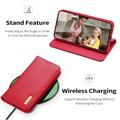 Custodia in Pelle a Portafoglio Dux Ducis Hivo per Samsung Galaxy S26 - Rossa