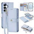 Custodia in pelle a portafoglio con copertura magnetica Dux Ducis Lawa per Samsung Galaxy S26 - Baby Blu