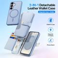 Custodia in pelle a portafoglio con copertura magnetica Dux Ducis Lawa per Samsung Galaxy S26 - Baby Blu