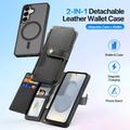 Custodia in pelle a portafoglio con copertura magnetica Dux Ducis Lawa per Samsung Galaxy S26 - Nera
