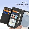 Custodia in pelle a portafoglio con copertura magnetica Dux Ducis Lawa per Samsung Galaxy S26 - Nera