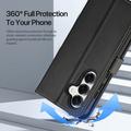 Custodia in pelle a portafoglio con copertura magnetica Dux Ducis Lawa per Samsung Galaxy S26 - Nera
