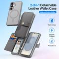 Custodia in pelle a portafoglio con copertura magnetica Dux Ducis Lawa per Samsung Galaxy S26 - Grigia