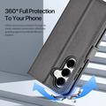 Custodia in pelle a portafoglio con copertura magnetica Dux Ducis Lawa per Samsung Galaxy S26 - Grigia