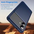 Custodia in TPU spazzolato per Samsung Galaxy S26 Edge - Fibra di Carbonio - Blu