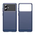 Custodia in TPU spazzolato per Samsung Galaxy S26 Edge - Fibra di Carbonio - Blu