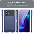 Custodia in TPU spazzolato per Samsung Galaxy S26 Edge - Fibra di Carbonio - Blu