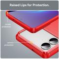 Custodia in TPU spazzolato per Samsung Galaxy S26 Edge - Fibra di Carbonio - Rossa