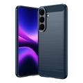 Custodia in TPU spazzolato per Samsung Galaxy S26 FE - Fibra di Carbonio - Blu