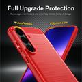 Custodia in TPU spazzolato per Samsung Galaxy S26 FE - Fibra di Carbonio