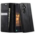 Custodia a portafoglio in pelle di vitello con blocco RFID Samsung Galaxy S26 FE Caseme 033 - Nera