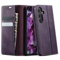 Custodia a portafoglio in pelle di vitello con blocco RFID Samsung Galaxy S26 FE Caseme 033 - Viola