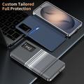 Custodia a libro Smart View per Samsung Galaxy S26 FE con motivo a scacchi e scomparto per carte - Nera