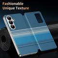 Custodia a libro Smart View con motivo a scacchi e scomparto per carte per Samsung Galaxy S26 FE - Blu