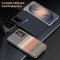 Custodia a libro Smart View per Samsung Galaxy S26 FE con motivo a scacchi e scomparto per carte - Marrone
