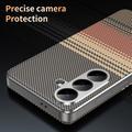 Custodia a libro Smart View per Samsung Galaxy S26 FE con motivo a scacchi e scomparto per carte - Marrone