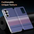 Custodia a libro Smart View con motivo a scacchi e scomparto per carte per Samsung Galaxy S26 FE - Viola