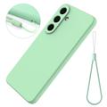 Custodia in silicone liquido con cinghia a mano per Samsung Galaxy S26 FE - Verde