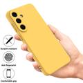 Custodia in silicone liquido con cinghia a mano per Samsung Galaxy S26 FE - Gialla