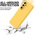 Custodia in silicone liquido con cinghia a mano per Samsung Galaxy S26 FE - Gialla