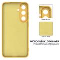 Custodia in silicone liquido con cinghia a mano per Samsung Galaxy S26 FE - Gialla