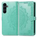 Custodia a portafoglio Mandala per Samsung Galaxy S26 FE con cinturino da polso - Verde menta