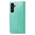 Custodia a portafoglio Mandala per Samsung Galaxy S26 FE con cinturino da polso - Verde menta