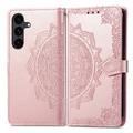 Custodia a portafoglio Mandala per Samsung Galaxy S26 FE con cinturino da polso - Rosa