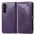 Custodia a portafoglio Mandala per Samsung Galaxy S26 FE con cinturino da polso - Viola