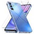 Custodia in TPU per Samsung Galaxy S26 FE con 2x protezioni per lo schermo in vetro temperato - Trasparente