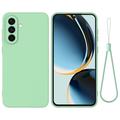 Custodia in silicone liquido con cinghia a mano per Samsung Galaxy S26 - Verde