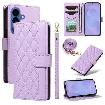 Custodia a portafoglio trapuntata lusso per Samsung Galaxy S26/S26 Pro - Viola