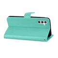 Samsung Galaxy S26 Custodia portafoglio con strass gufo - Ciano