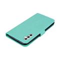 Samsung Galaxy S26 Custodia portafoglio con strass gufo - Ciano