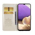 Samsung Galaxy S26 Custodia portafoglio con strass gufo - Oro