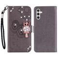Samsung Galaxy S26 Custodia portafoglio con strass gufo