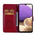 Custodia per portafoglio Samsung Galaxy S26 con strass di gufo - Rossa
