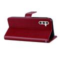 Custodia per portafoglio Samsung Galaxy S26 con strass di gufo - Rossa