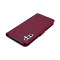 Custodia per portafoglio Samsung Galaxy S26 con strass di gufo - Rossa