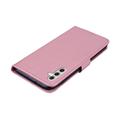Samsung Galaxy S26 Custodia portafoglio con strass gufo - Oro rosa